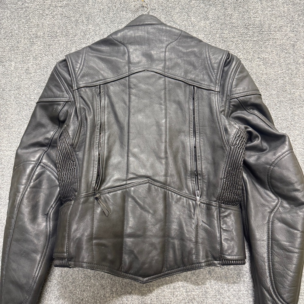 VTG Marsee Leather Jacket Men's Sz 38 Small Full Zip Motorcycle Grunge Black - Picture 3 of 16